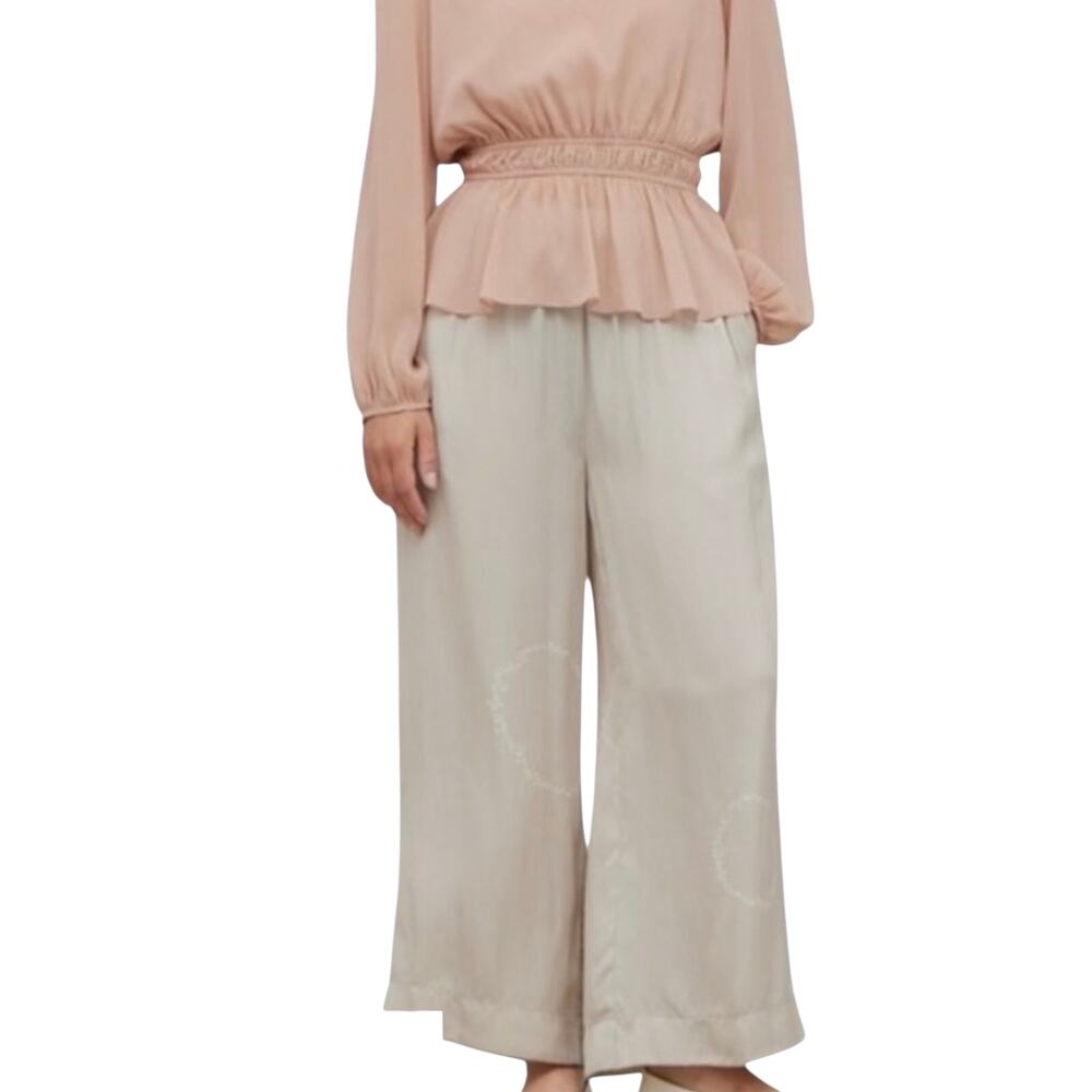 NWT Grade & Gather Wide Leg High Rise pants w/cuff accent & slant pockets sz Sm